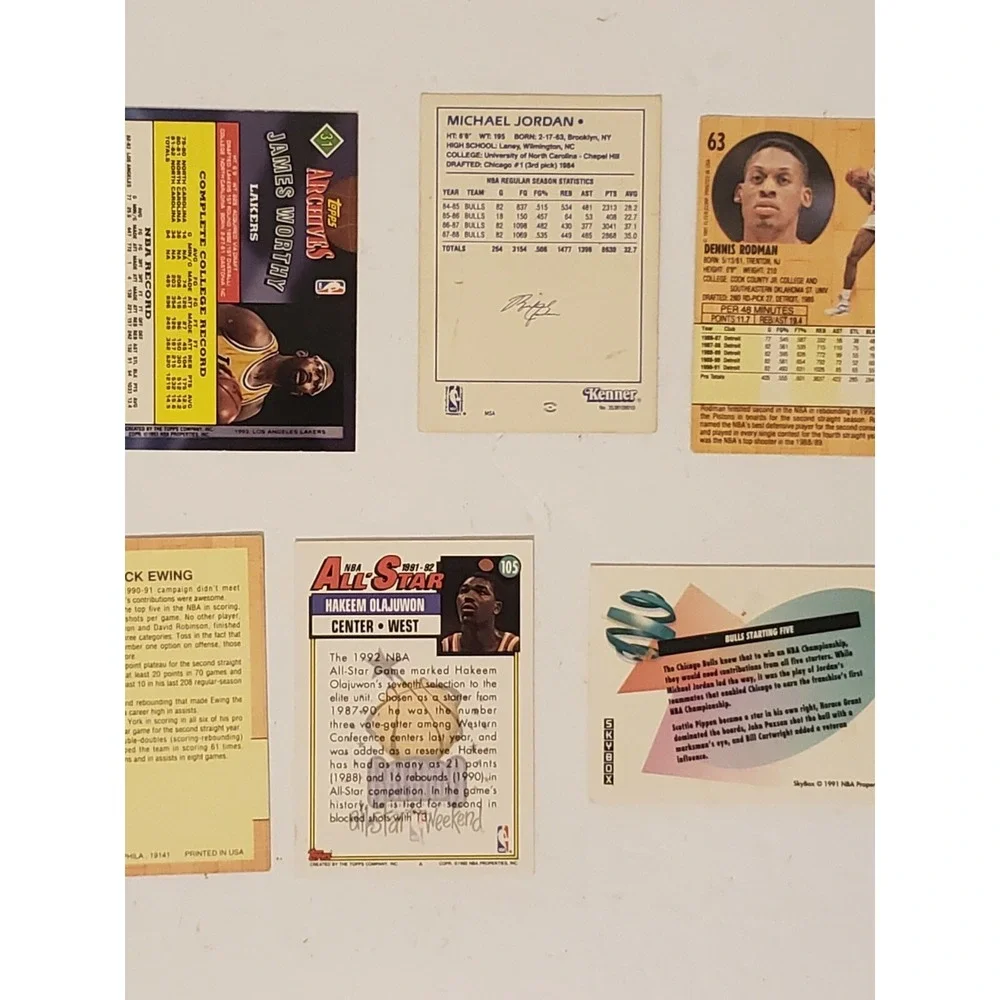 Lot‎ Of 8 Vtg NBA Basketball Cards Michael Jordan Worthy Hardaway